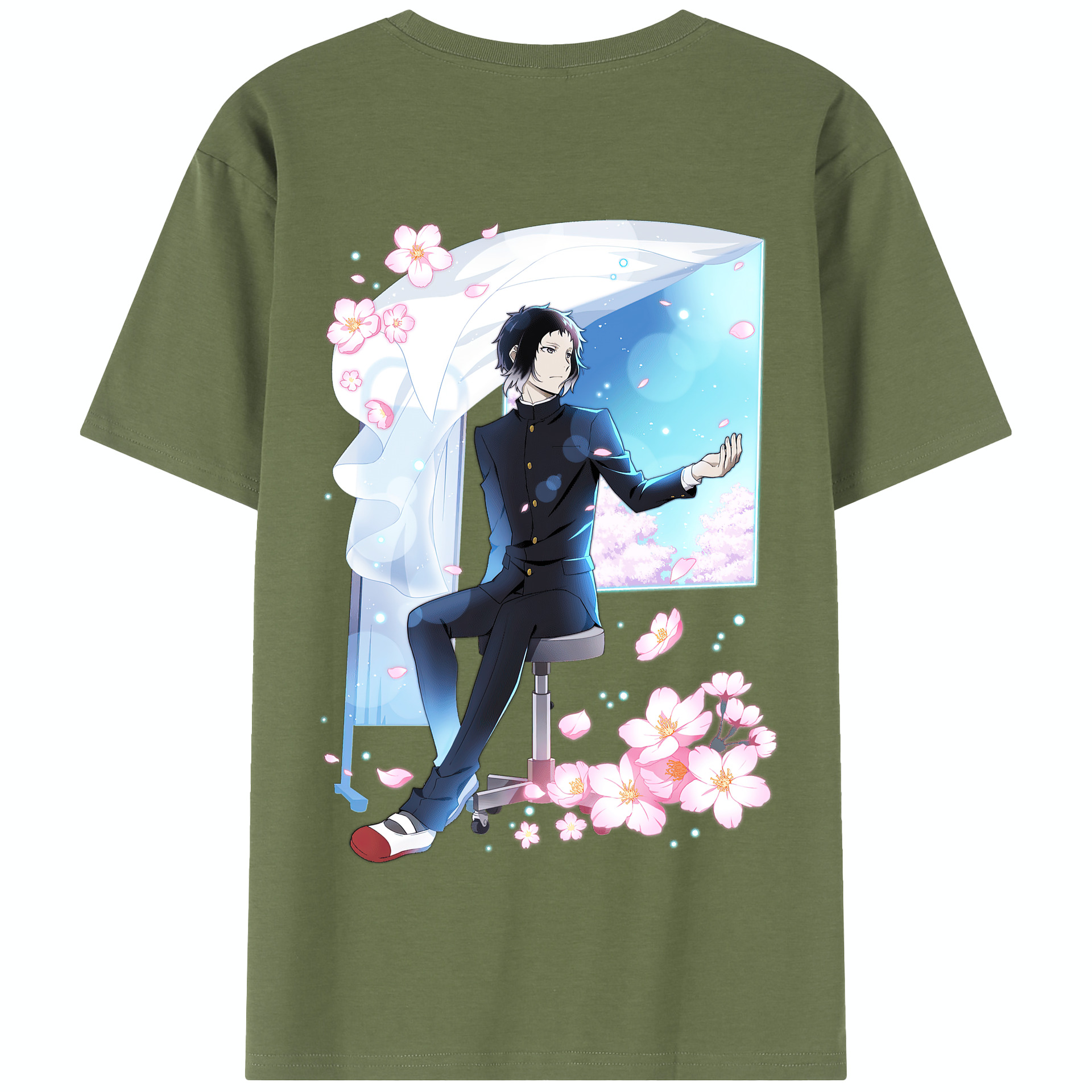 （画像用） 文豪ストレイドッグス Bungo Stray Dogs 綿100％半袖Tシャツ（背面プリント）